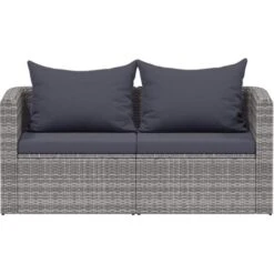 Juego De Sofás De Esquina De Jardín 2 Piezas Ratán PE Gris VidaXL -Mano Mano Ventas 13804380 4