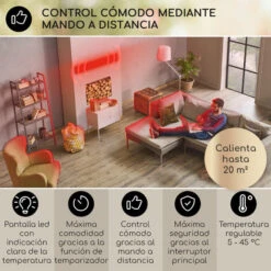 Blumfeldt Calefactor Radiante De Infrarrojos Cosmic Beam Plus XXL, 3000W, IP44, Mando A Distancia -Mano Mano Ventas 14308886 3