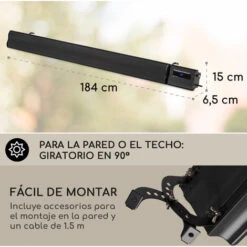 Blumfeldt Calefactor Radiante De Infrarrojos Cosmic Beam Plus XXL, 3000W, IP44, Mando A Distancia -Mano Mano Ventas 14308886 5