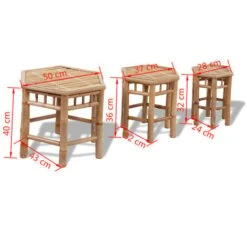 Taburetes De Jardín 3 Unidades De Bambú VidaXL -Mano Mano Ventas 1436913 3