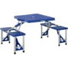 OUTSUNNY Mesa Plegable De Camping Con 4 Asientos Y Agujero Para Sombrilla Picnic Y Playa