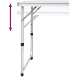 Mesa De Camping Plegable Ajustable 120x60 Cm VidaXL -Mano Mano Ventas 1507985 5