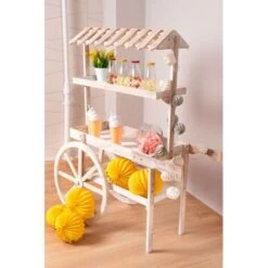 Carritos Candy Bar - Carrito Candy Bar Madera Strawberry Envejecido - Blanco Envejecido -Mano Mano Ventas 15483874 2