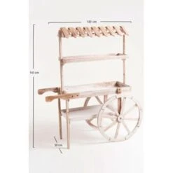 Carritos Candy Bar - Carrito Candy Bar Madera Strawberry Envejecido - Blanco Envejecido -Mano Mano Ventas 15483874 3