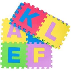 1417 Alfombra Puzzle Suave Con LETRAS 10 Piezas 29.5 X 29.5 X 8 Cm Colorida