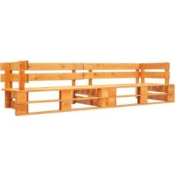 Sofá De Palés Para Jardín De 2 Plazas Madera Marrón Miel VidaXL