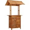 Mesa De Bar Jardín Con Tejado Madera De Acacia 122x106x217 Cm VidaXL