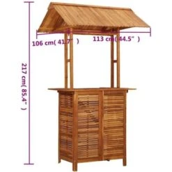 Mesa De Bar Jardín Con Tejado Madera De Acacia 122x106x217 Cm VidaXL -Mano Mano Ventas 16263155 3