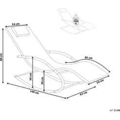 Tumbona Mecedora De Jardín De Acero Azul Con Cojín Para La Cabeza Carano -Mano Mano Ventas 16533960 3
