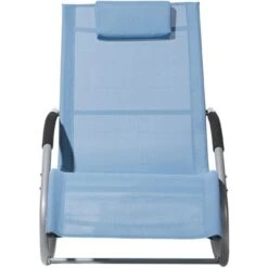 Tumbona Mecedora De Jardín De Acero Azul Con Cojín Para La Cabeza Carano -Mano Mano Ventas 16533960 4