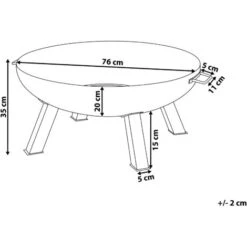 Pozo De Fuego De Metal Negro Forma De Cuenco Redondo Carbón Leña Jardín Exterior Sempu -Mano Mano Ventas 16537501 3