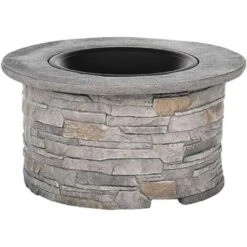 Pozo De Fuego Chimenea Gris Malla Cubierto Redondo Para Jardín Tambora -Mano Mano Ventas 16539129 5
