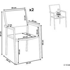 Conjunto De 2 Sillas De Jardín Con Asiento De Ratán Sintético Negro Y Patas De Acero Apilables Grosseto 7 Conjunto De 2 Sillas De Jardín Con Asiento De Ratán Sintético Negro Y Patas De Acero Apilables Grosseto -Mano Mano Ventas 16539517 3