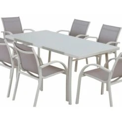 Mesa Varadero De Acero Beige 160x90x72cm