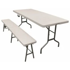 Banco Plegable De Resina Y Acero Blanco -Mano Mano Ventas 16603092 3