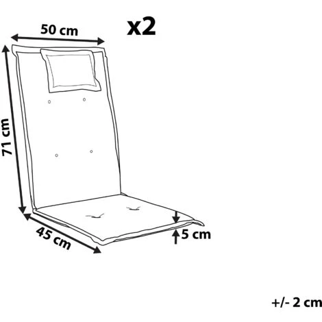 Conjunto De 2 Cojines Para Silla De Jardín Azul Asiento Respaldo Comodidad Descanso Toscana/Java 3 Conjunto De 2 Cojines Para Silla De Jardín Azul Asiento Respaldo Comodidad Descanso Toscana/Java - Imagen 3