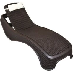 Tumbona Relax Chillvert New Port Resina Imitación Ratan Con Cojín Marrón Chocolate -Mano Mano Ventas 17075625 5