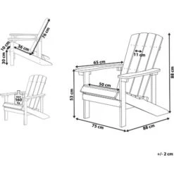 Silla De Jardín Azul De Madera Sintética Resistente A La Intemperie Estilo Moderno Adirondack -Mano Mano Ventas 17401531 3