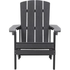 Silla De Jardín Gris Oscuro De Madera Sintética Resistente A La Intemperie Estilo Moderno Adirondack -Mano Mano Ventas 17401556 4