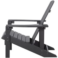 Silla De Jardín Gris Oscuro De Madera Sintética Resistente A La Intemperie Estilo Moderno Adirondack -Mano Mano Ventas 17401556 5