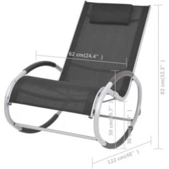 Silla Mecedora De Jardín De Textilene Negro VidaXL -Mano Mano Ventas 17465625 3