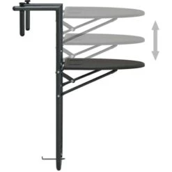 Mesa Balcón Colgante Plástico Aspecto Ratán Marrón 60x64x83,5cm VidaXL -Mano Mano Ventas 17465648 5