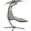 Outsunny Tumbona Colgante Con Sombrilla Protección UV Hamaca Sillón Con Toldo Estructura Estable Cuerda Antivuelco Y Forma Ergonómico 190x110x190 Cm