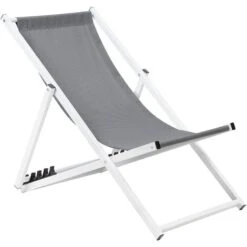 Tumbona De Jardín Gris Marco Aluminio Blanco Plegable Respaldo Ajustable Aire Libre Locri -Mano Mano Ventas 18021183 4
