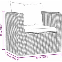 Sillón Con Cojines De Ratán Sintético Negro VidaXL -Mano Mano Ventas 18379401 3