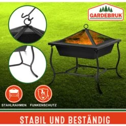 Deuba Brasero Exterior De Acero Negro Con Tapa Protectora Y Atizador Cuenco Para Hogueras -Mano Mano Ventas 18457508 3