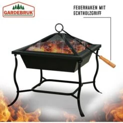 Deuba Brasero Exterior De Acero Negro Con Tapa Protectora Y Atizador Cuenco Para Hogueras -Mano Mano Ventas 18457508 4