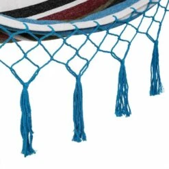 Detex Hamaca De Algodón Con Flecos Carga Máx.300kg Para 2 Personas 320x150cm Para Jardín Terraza Camping - Color A Elegir Azul -Mano Mano Ventas 18457649 3