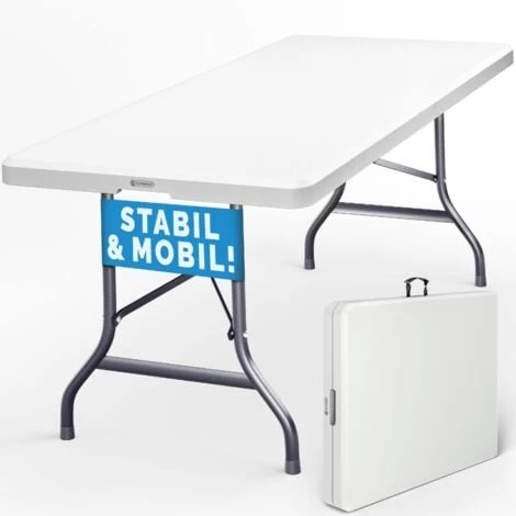 Casaria Mesa De Plástico Plegable Jardín Tipo Buffet Fiestas Para 8 Personas 183x76cm Comedor Portátil Con Asas Barbacoa Picnics12kg 2 Casaria Mesa De Plástico Plegable Jardín Tipo Buffet Fiestas Para 8 Personas 183x76cm Comedor Portátil Con Asas Barbacoa Picnics12kg - Imagen 2