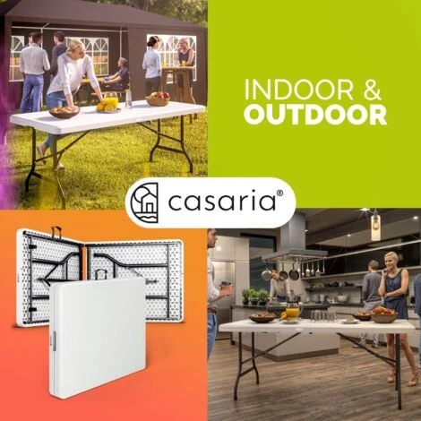 Casaria Mesa De Plástico Plegable Jardín Tipo Buffet Fiestas Para 8 Personas 183x76cm Comedor Portátil Con Asas Barbacoa Picnics12kg 3 Casaria Mesa De Plástico Plegable Jardín Tipo Buffet Fiestas Para 8 Personas 183x76cm Comedor Portátil Con Asas Barbacoa Picnics12kg - Imagen 3