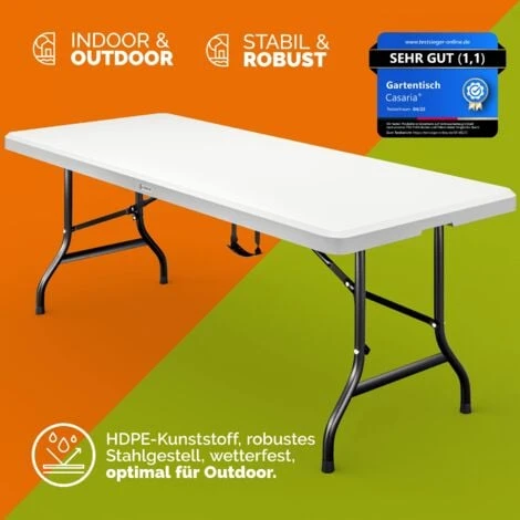 Casaria Mesa De Plástico Plegable Jardín Tipo Buffet Fiestas Para 8 Personas 183x76cm Comedor Portátil Con Asas Barbacoa Picnics12kg 4 Casaria Mesa De Plástico Plegable Jardín Tipo Buffet Fiestas Para 8 Personas 183x76cm Comedor Portátil Con Asas Barbacoa Picnics12kg - Imagen 4