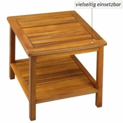 Deuba Mesa Auxiliar 45x45x45cm Mesita De Madera De Acacia Mesa De Jardín Estante Inferior Pre Aceitada -Mano Mano Ventas 18458567 5