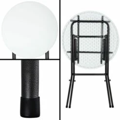 Casaria Mesa Alta De Bar Plegable Blanca (AlxØ)110x72 Plástico Mesa De Pie Redonda Jardín Fiestas Eventos -Mano Mano Ventas 18458628 5