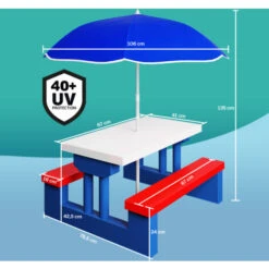 Spielwerk Juego De Muebles De Jardín Para Niños 1 Mesa 2 Bancos Con Sombrilla Mobiliario Infantil Exterior E Interior -Mano Mano Ventas 18458680 5