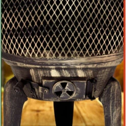 Deuba Chimenea De Terraza Brasero Exterior Estufa Puerta Con Cerradura Compartimiento Cenizas 28kg 112cm Estilo Rústico -Mano Mano Ventas 18458749 5