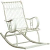 Mecedora De Hierro Forjado Con Acabado Blanco Envejecido 127x64x90 Cm