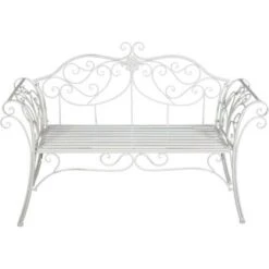 Banco De Asiento De Sofá De Jardín De Parque De Entrada De Interior Al Aire Libre De Hierro De Color Blanco 7 Banco De Asiento De Sofá De Jardín De Parque De Entrada De Interior Al Aire Libre De Hierro De Color Blanco -Mano Mano Ventas 18505292 3