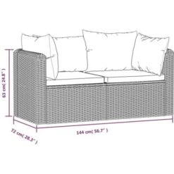 Set De Sofás De Jardín 2 Piezas Y Cojines Ratán Sintético Negro VidaXL -Mano Mano Ventas 18596076 4
