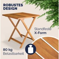 Casaria Set Muebles De Balcón 3 Pzs Mesa 2 Sillas Plegables Juego Completo Jardín Terraza Madera De Acacia Marrón -Mano Mano Ventas 18599217 4