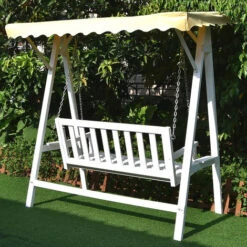 Mucola Columpio Hollywood Columpio De Jardín Columpio Colgante Gris Columpio Banco De Madera Columpio De Techo Terraza Exterior Al Aire Libre -Mano Mano Ventas 18727513 4