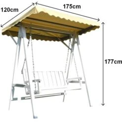 Mucola Columpio Hollywood Columpio De Jardín Columpio Colgante Gris Columpio Banco De Madera Columpio De Techo Terraza Exterior Al Aire Libre -Mano Mano Ventas 18727513 5