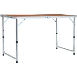 Mesa De Camping Plegable De Aluminio 120x60 Cm VidaXL