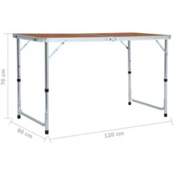 Mesa De Camping Plegable De Aluminio 120x60 Cm VidaXL -Mano Mano Ventas 18798671 3