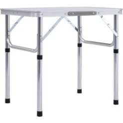 Mesa De Camping Plegable Aluminio Blanco 60x45 Cm VidaXL