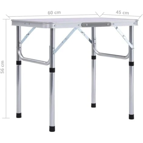 Mesa De Camping Plegable Aluminio Blanco 60x45 Cm VidaXL 2 Mesa De Camping Plegable Aluminio Blanco 60x45 Cm VidaXL - Imagen 2