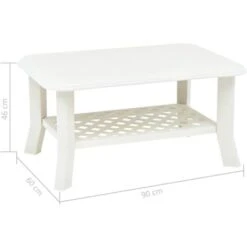 Mesa De Centro De Plástico Blanco 90x60x46 Cm VidaXL -Mano Mano Ventas 18800150 3